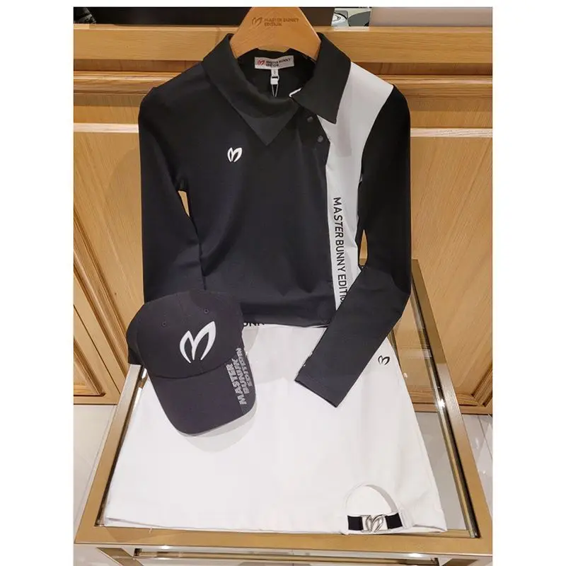Golf Equipment For Women - 韓国製本格ゴルフ長袖女性用ゴルフウェア 2026年春・秋新作 ゴルフTシャツ 速乾性スポーツトップ 女性用ゴルフウェア