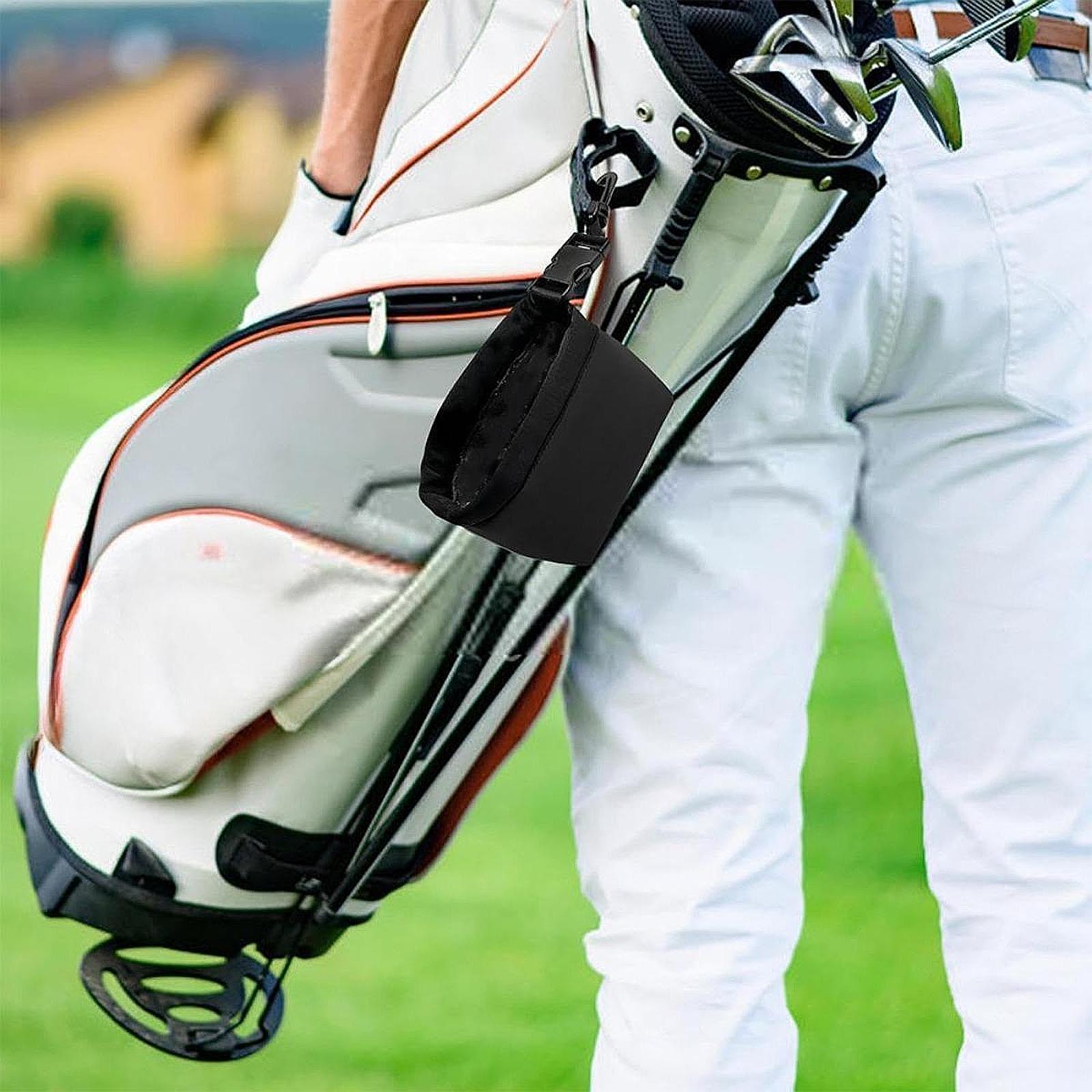Golf Equipment Gifts - 再利用可能なゴルフボールクリーニングバッグ クリップ付き 軽量収納ポケット ゴルファーへのギフトや装備に最適