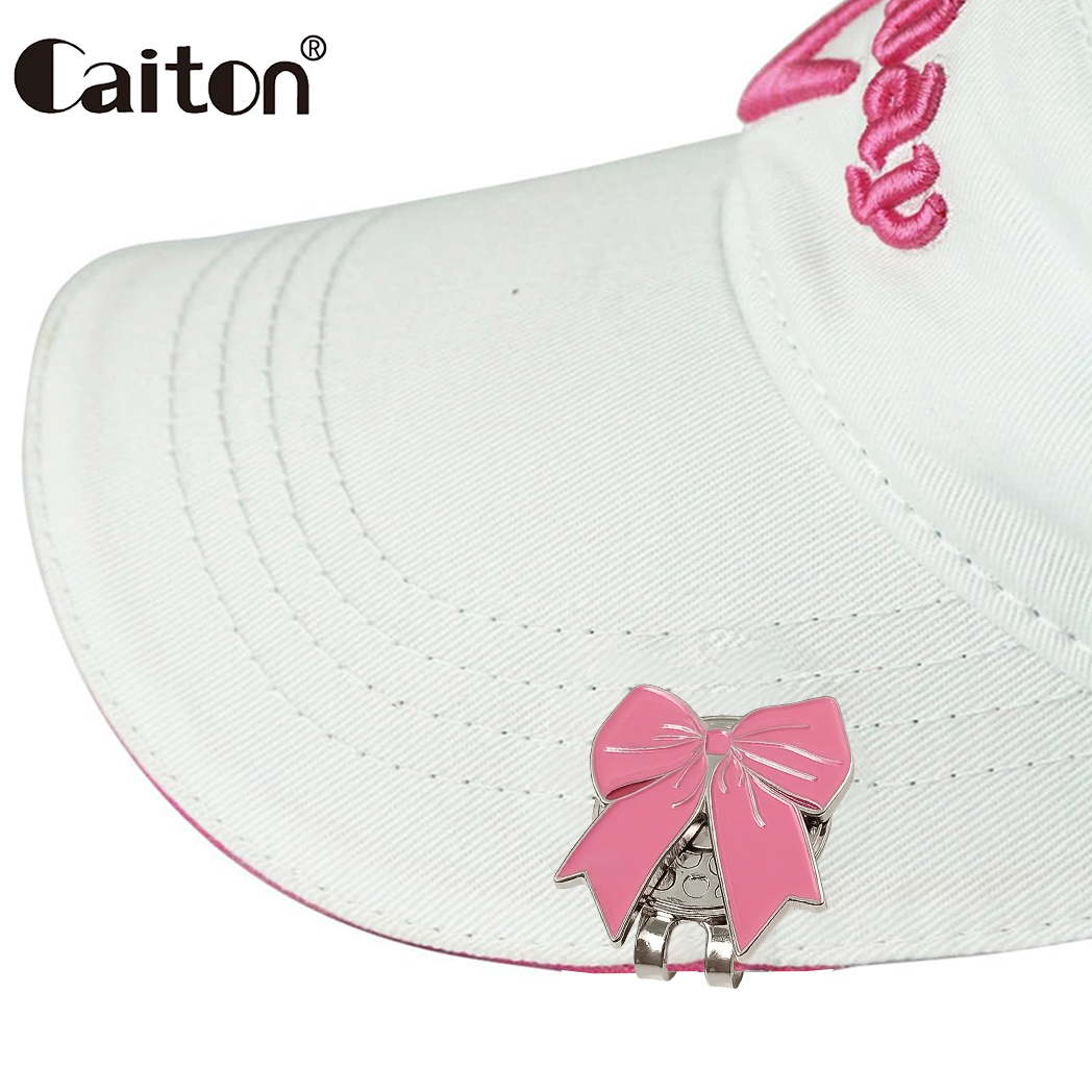 Ball Marker Set - Caiton ピンクリボンゴルフハットクリップ磁気ボールマーカー、女性ゴルファー向けのかわいいキャップアクセサリーギフト、パッティンググリーン練習ゲームセット