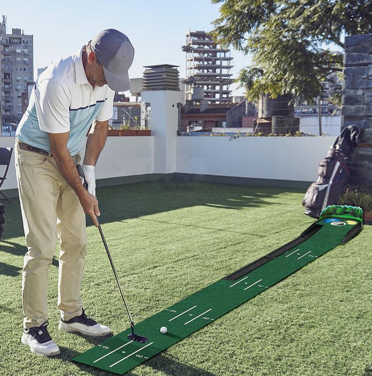 Golf Equipment Gifts - ゴルフパッティング練習器具 ゴルフトレーニング用品 屋内および屋外用パッティング練習マット ベルベットブランケットセット トレーナー ギフトとして