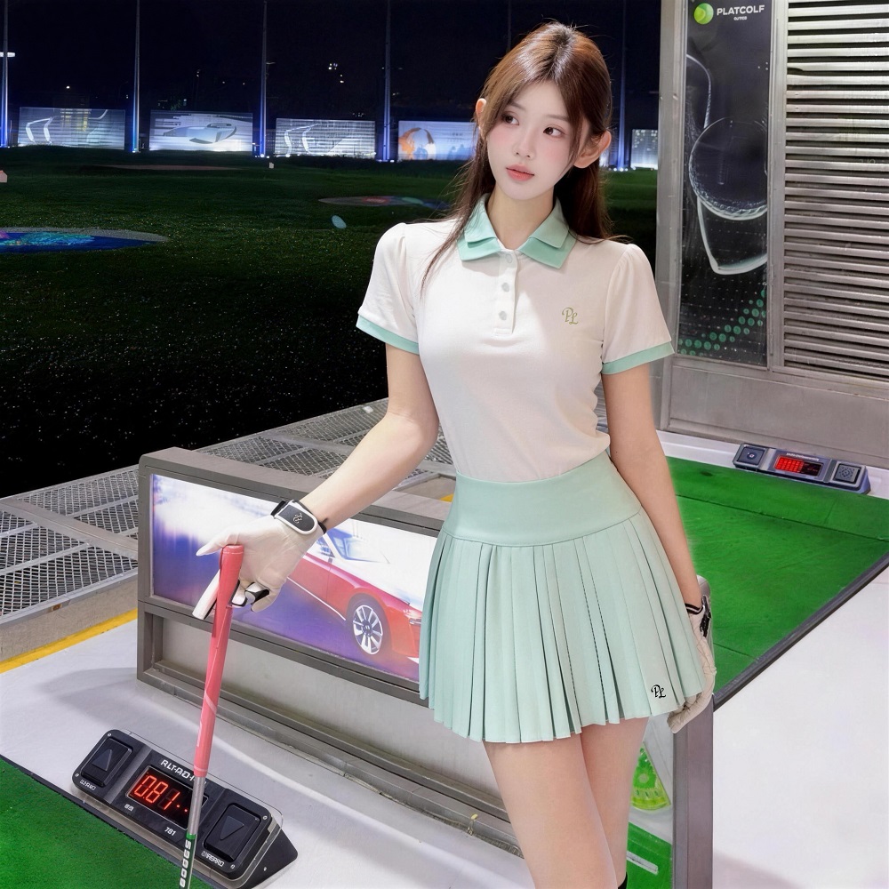 PL ゴルフダブルカラーポロシャツ女性用半袖弾性トップス通気 - Golf Equipment For Women のレビューと価格