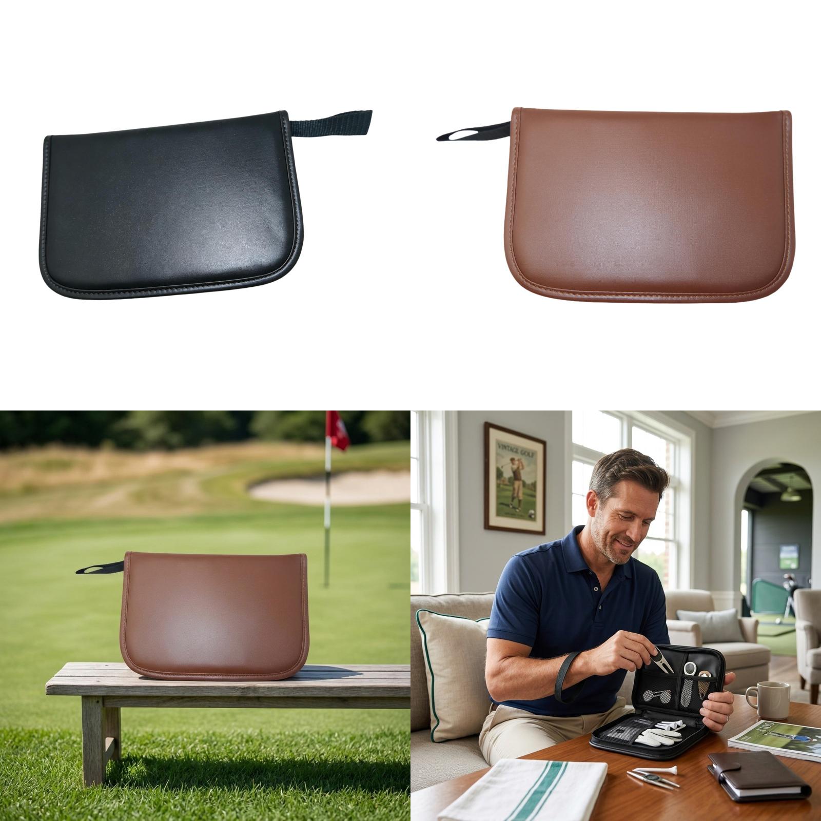 ゴルフボールバッグポーチ収納ケース多目的大人用具PUレザーゴ - Golf Equipment Gifts のレビューと価格