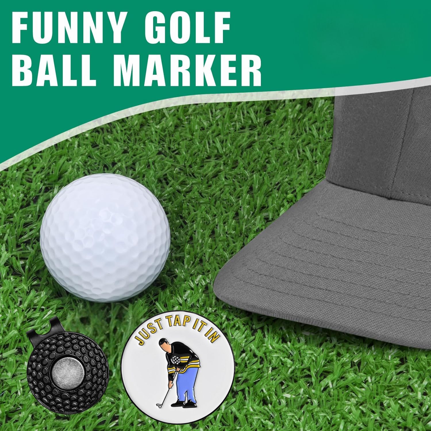 ゴルフボールマーカー 面白いゴルフボールマーカー ハットクリ - Ball Marker Set のレビューと価格