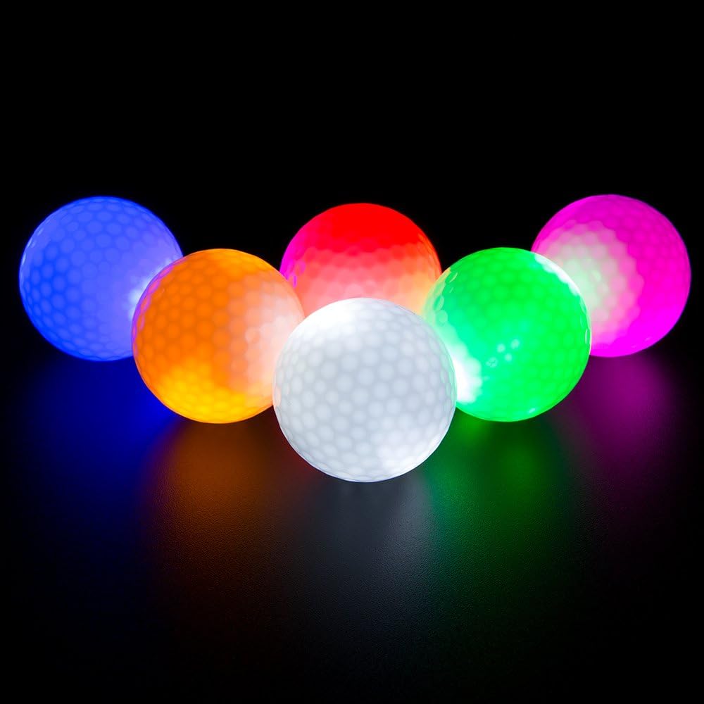 暗闇で光るゴルフボール、LEDライトアップゴルフボール、夜間 - Golf Equipment Gifts のレビューと価格