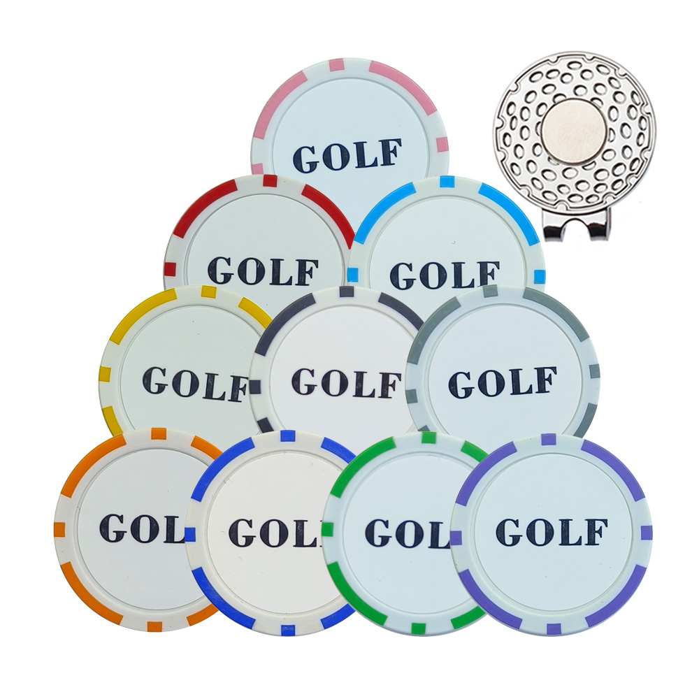 10 個ゴルフボールマーカーゴルフハットクリップツール付き  - Ball Marker Set のレビューと価格