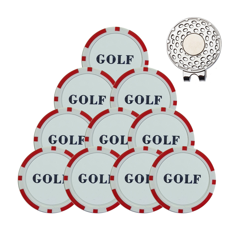 10 個ゴルフボールマーカーゴルフハットクリップツール付き  - Ball Marker Set のレビューと価格