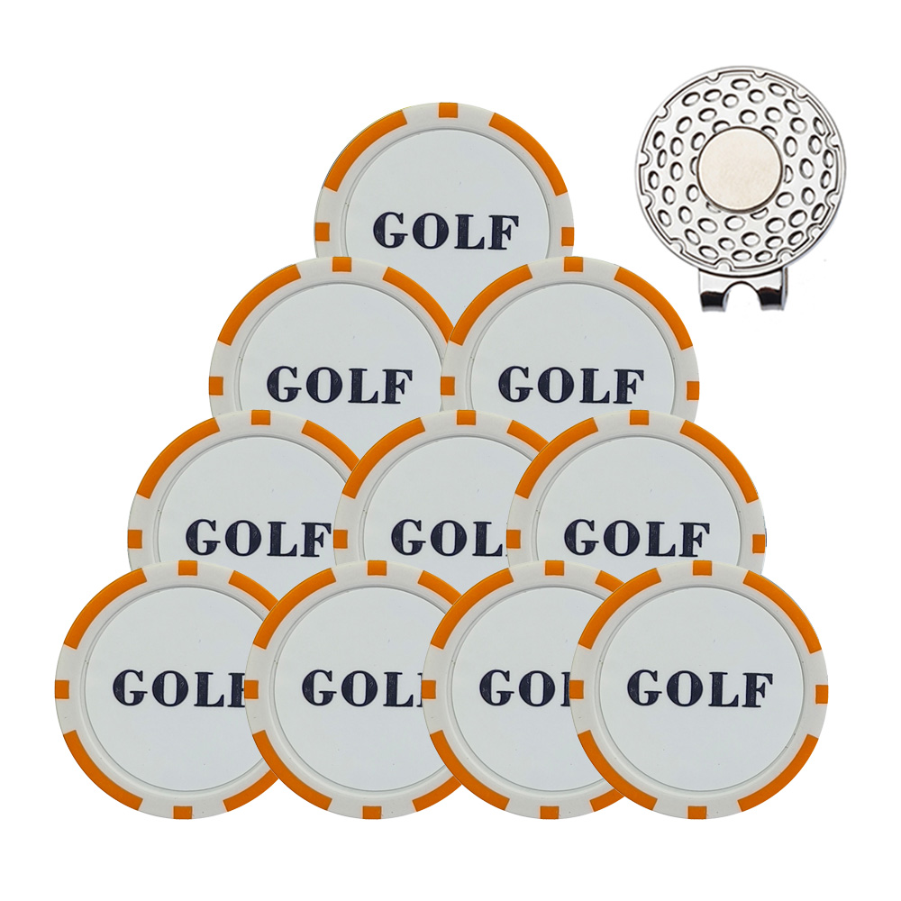 10 個ゴルフボールマーカーゴルフハットクリップツール付き  - Ball Marker Set のレビューと価格
